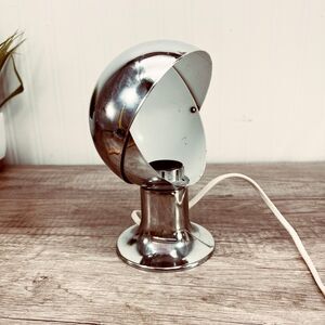 Vintage Chrome Eclipse Lamp 1960s Space Age Hillebrand Pop Art Light